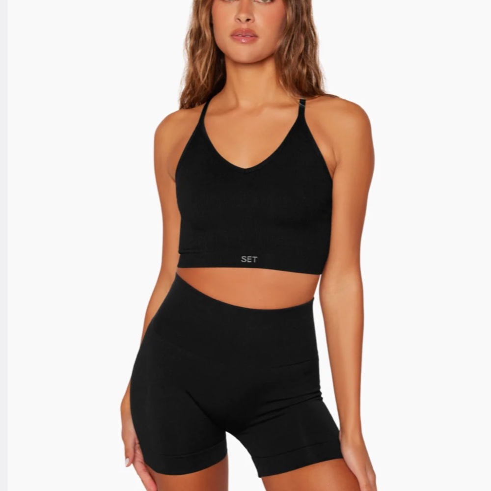 SCULPTFLEX® RIBBED V BRA - ONYX